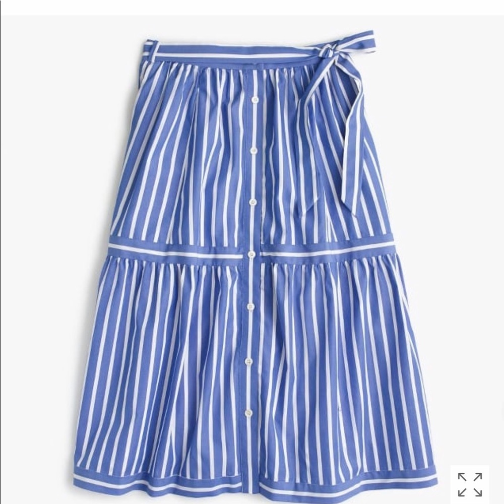 J. Crew buttoned front striped skirt